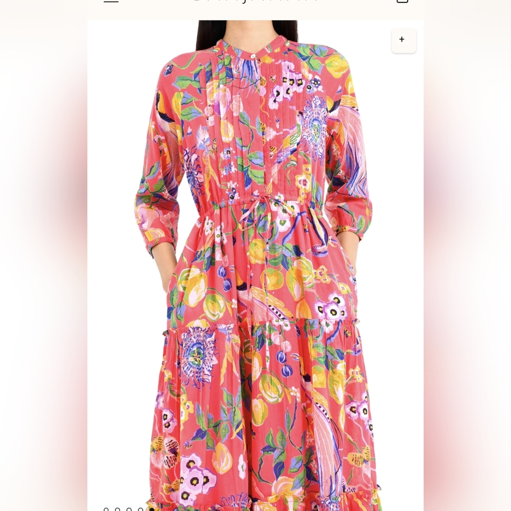 Banjanan white black flower dress size small S